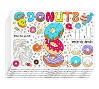 WEBEEDY Donut Themed Colouring Table Cloth Coloring Placemats Sheets, 30 Pcs Tea Party Coloring Paper Mat Dining Table DIY Drawing Place Mats Tablecloth for Birthday Christmas Party Supplies, 40x28 cm