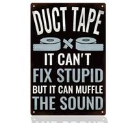 WEBEEDY Duct Tape Vintage Metal Tin Sign Wall Hanging Retro Garage Signs Wall Decor Funny Wall Art Man Cave Decor for Bar Pub Home Garden Yard Bathroom Unique Gift, 20x30cm