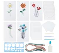 WEBEEDY Flower Paper Quilling Kits for Beginner, Greeting Card Making Kit