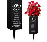 WEBEEDY Forever in My Heart Grave Vases with Spike, Cemetery Vases for Graves Flower Holder Eternal Love Grave Ornaments Memorial Vase Sympathy Gift for Loss of Loved One, 8x20cm, 1 Pc