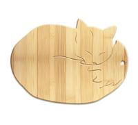 WEBEEDY Fox Shaped Bamboo Wood Chopping Boards Animal Charcuterie Board Kitchen Decor, Wood Cutting Board Decorative Serving Tray for Cheese, Fruit, Birthday Party Housewarming Gift, 34x25x1.5 cm