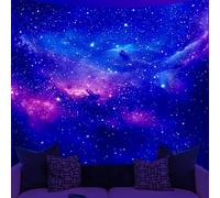 WEBEEDY Galaxy Black Light Tapestry Mysterious Universe Space Wall Hanging Tapestry Aesthetic Landscape Wall Art Halloween Party Backdrop Posters for Bedroom Living Room Halloween Decor (150x130cm)