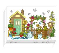 WEBEEDY Garden Theme DIY Coloring Placemats 30 Pcs Nature Inspired Dining Colouring Table Cloth Placemats Coloring Sheets for Home Kitchen Table Decor Birthday Christmas Tea Party Supplies, 40x28 cm