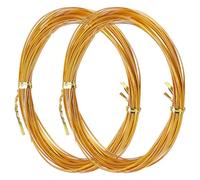 WEBEEDY Gold Flat Aluminum Wire for DIY Filigree Cloisonne Enamel Painting, 0.5mm Thick 24 Gauge Bendable Metal Wires for DIY Jewelry Beading Making Enamel Craft Supplies (32.8 Feet/Roll, 2 Rolls)