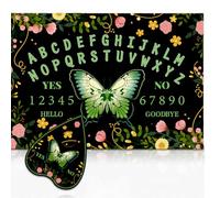 WEBEEDY Green Butterfly Wood Spirit Board with Planchette, Flowers Grass Yes or No Divination Board Wood Talking Boards Game Pendulum Boards Decision Maker Pendulum Gift for Halloween Party Christmas