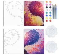 WEBEEDY Heart Pre Drawn Stretch Canvas Sip and Paint Kit,Tree of Love Canvas Painting Art 8x10 Inch Outline Canvas Party Art Set for Adults Couples Date Night Valentine's Day Gift,2 Pack 20x25cm