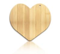 WEBEEDY Heart Shaped Bamboo Wood Cutting Board Wooden Chopping Board for Kitchen to Serve or Hang Decorative Serving Boards for Meat,Vegetables,Cheese,Romantic Gifts for Anniversary(35x32cm)