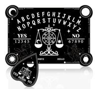 WEBEEDY Libra Wood Spirit Board Set Constellations Black Pendulum Board with Planchette, Talking Divination Boards Game Scorpio Sagittarius Decision Maker for Halloween Party Metaphysical Gift