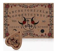 WEBEEDY Moon Flower Wood Spirit Board Set Retro Rose Vines Pendulum Board with Planchette, Yes or No Talking Divination Boards Decision Maker Pendulum for Christmas Party Gathering Metaphysical Gift