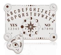 WEBEEDY Moon Phases Spirit Board Set with Planchette Pendulum Board with Sun and Moon, Wooden Talking Boards Dowsing Divination Tools for Family Party Metaphysical Message Decor Gift, 30x21 cm