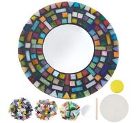 WEBEEDY Mosaic Mirror Kit DIY Mosaic Tiles Crafts Kits with Instruction for Adults Beginner Handmade Boho Style Colorful Decorative Mirror for Bedroom,Living Room,Bathroom,Unique Gifts