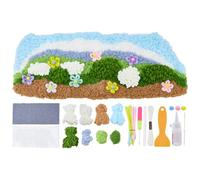 WEBEEDY Moss Latch Hook Rug Kit for Adults, DIY Hooking Carpet with Yarn, Mesh, Instruction, Tools, Latch Hook Cushion Kit Crochet Needlework Craft for Beginners Handmade Home Decor Mat, 58x25 cm