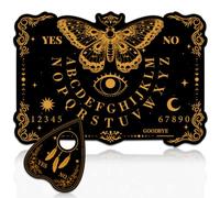 WEBEEDY Moth Wood Spirit Board with Planchette Pendulum Board Wooden Talking Spirit Boards Dowsing Divination Tools for Family Party Metaphysical Message Decor Gift, 30x21 cm