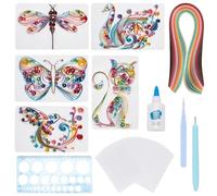 WEBEEDY Paper Quilling Kits for Beginners, Butterfly Cat Bird Animal Theme