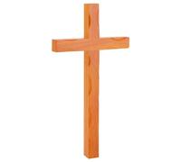 WEBEEDY Rubber Wood Wall Hanging Cross Simple Wooden Cross with Rubber Filler Christian Church Wall Hanging Art Decoration Unique Wall Cross Gift for Bedroom or Living Room,25.5 * 13cm
