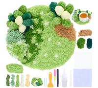 WEBEEDY Rug Hooking Coasters Kit for Beginners,Easy Punch Needle Coasters Kits for Adults Beginners,DIY Moss Latch Hook Coaster Kits Including Hook Mesh and Instruction for Handmade Home Decor,19x20cm