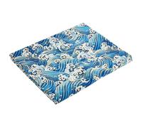 WEBEEDY Sea Wave Linen Fabric by The Yard Cotton Linen Cloth, 2.2 Yards 60'' Width Ocean Waves Fabric for Clothing DIY Sewing Craft Quilting Chairs Tablecloth Sofa Curtain Decoration