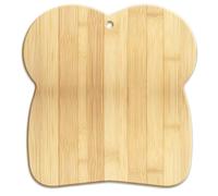 WEBEEDY Toast Shaped Bamboo Wood Chopping Board for Kitchen, Kitchen Decor Serving Tray Charcuterie Cutting Board for Cheese, Fruit, Meat Birthday Christmas Housewarming Gift,34x32x1.5 cm