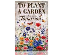 WEBEEDY Vintage Garden Signs Flower Metal Tin Sign Spring Gardens Wall Hanging Decor,To Plant a Garden Plaques Outside Sign Backyard Decor Gift for Plant Lovers Bar Home Yard Coffee Shop, 20x30cm