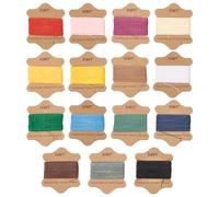 WEBEEDY Waxed Thread Cord 15 Colors 328 Yard Book Binding Leather Sewing Thread Round for Bracelet Jewelry Making Hand Sewing Stitching Leather Projects, 0.55mm Thickness, 21 Yards Each