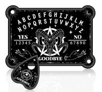 WEBEEDY Wood Black Spirit Board with Planchette, Goat Horned Demon Pendulum Divination Board Game, Yes or No Talking Boards Metaphysical Message Decision Maker for Christmas Party Metaphysical Gift