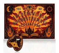 WEBEEDY Wooden Spirit Board Goth Retro Pendulum Board with Planchette, Yes No Talking Boards Decision Maker Divination Boards Gothic Decor Metaphysical Supplies Gift for Halloween Christmas