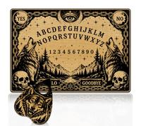 WEBEEDY Wooden Spirit Board Skull Wolf Pendulum Board with Planchette, Yes No Talking Boards Decision Maker Divination Boards Metaphysical Supplies for Halloween Christmas Party