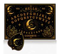 WEBEEDY Wooden Spirit Board Star Moon Snake Pendulum Board with Planchette, Yes No Talking Boards Decision Maker Divination Boards Metaphysical Supplies for Halloween Christmas Party