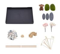 WEBEEDY Zen Garden Sand Kit DIY Japanese Zen Garden for Desk, Mini Meditation Zen Tray Kit for Adults Office Home Desktop Micro Landscape Decoration Zen Gifts, 21x15.7 cm