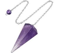 Webelkart Amethyst Crystal Pendulum Necklace for Witchcraft, Reiki, and Dowsing - Crystal Pendant for Divination and Energy Healing - (Purple)