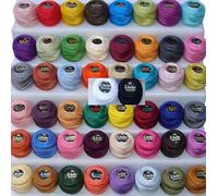 Webelkart Anchor Size 8 Pearl Cotton Thread, 85 Yards Each, 50 Balls, Multicolor Crochet Yarn