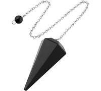 Webelkart Black Obsidian Crystal Pendulum Necklace for Witchcraft, Reiki, and Dowsing - Divination and Energy Healing Tool