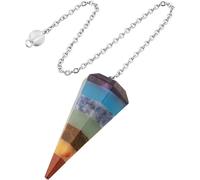 Webelkart Chakra Crystal Pendulum Necklace for Reiki, Dowsing, and Divination - Energy Healing Tool for Spiritual Balance - (Multicolor)