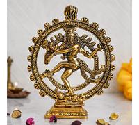 Webelkart Premium Gold Plated Lord Shiva Dancing Natraj/Nataraja Statue Handcrafted Sculpture for Home and Puja Decor| nataraj Statue for Home|(9.5 Inches, Gold, 560 Grams)(Aluminium)