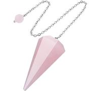Webelkart Rose Quartz Crystal Pendulum Necklace for Witchcraft, Reiki, and Dowsing - Crystal Pendant for Divination and Energy Healing - (Pink)