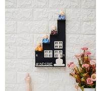 Webelkart Set of 4 Decorative Adorable Buddha Monk Figurines with Wooden Stand for Wall Decor Handcrafted SHOWPIECE Special Gifting,Crafting for Your Living Room,(Monk with Steair Stand (13" Inches)