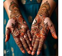 Webelkart Unisex Mehendi Stencil Stickers (Pack of 2) Bridal Mehendi Stencils Heena Mehandi Sticker for Festivals Functions Girls Women