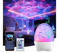 WeBeqer Galaxy Projector, Star Projector with Remote Control, Dinosaur Egg Night Light with 17 Colors & 5 Brightness Sensory Lights, Bluetooth USB Colour Changing Music Night Light for Bedroom Decor