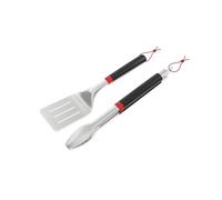 Weber 2 Piece BBQ Grill Tool Set Stainless Steel Tongs Turner Dishwasher Safe