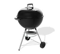 Weber Bar-B-Kettle Charcoal Barbecue, 57 cm Cooking Surface, Porcelain-Enamelled Lid and Kettle, Thermometer, Ash Tray, Tripod Stand with Wheels, Black-Silver (1502062)