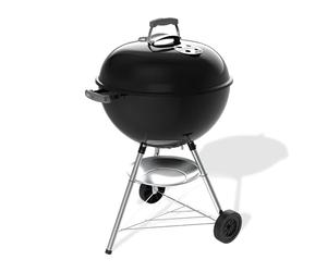 Weber Bar-B-Kettle Charcoal Barbecue, 57 cm Cooking Surface, Porcelain-Enamelled Lid and Kettle, Thermometer, Ash Tray, Tripod Stand with Wheels, Black-Silver (1502062)