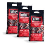 Weber barbecue briquettes (12kg box), comprising 3 x 4kg packs, for long-lasting and consistent embers, 100% natural wood, EU product, sustainably sourced, FSC-certified