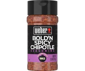 Weber Bold'N Spicy Chipotle Seasoning - All Natural - Net Wt. 2.5 OZ (71 g) Each - Pack of 3