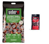 Weber Coconut Shell Briquettes 8kg, Black & Barbeque Briquettes | 8 kg Bag | BBQ Coal for Weber Grills | Coal BBQ Fuel | Premium Quality, Easy to lig
