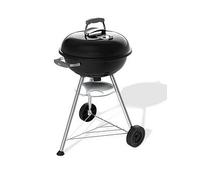 Weber Compact Kettle Charcoal Barbecue (2026 version), 47 cm Cooking Surface, Tripod Stand with Wheels, Heat-Resistant, Rustproof Design, Chrome-Plated Three-Layer Grate, Black (1502054)
