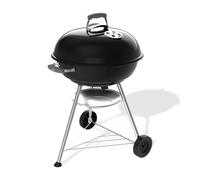 Weber Compact Kettle Charcoal Barbecue (2026 version), 57 cm Cooking Surface, Tripod Stand with Wheels, Heat-Resistant, Rustproof Design, Chrome-Plated Three-Layer Grate, Black (1502061)