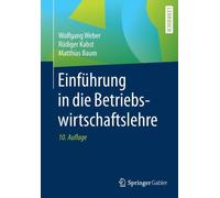 Weber - Einfhrung in die Betriebswirtschaftslehre - New paperback or - L555z