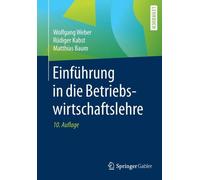 Weber - Einfhrung in die Betriebswirtschaftslehre - New paperback or - P555z