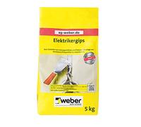 WEBER Electrician's Plaster 5 kg | Quick Hardening, White, Powder, Indoor Use, Construction Plaster