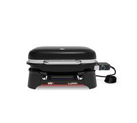 Weber Lumin Electric Grill, Heats Up to 315°C, with Lid Thermometer, Porcelain-Enamelled Cast Iron Grates, 33 x 49 cm Cooking Area, Black (1502013)